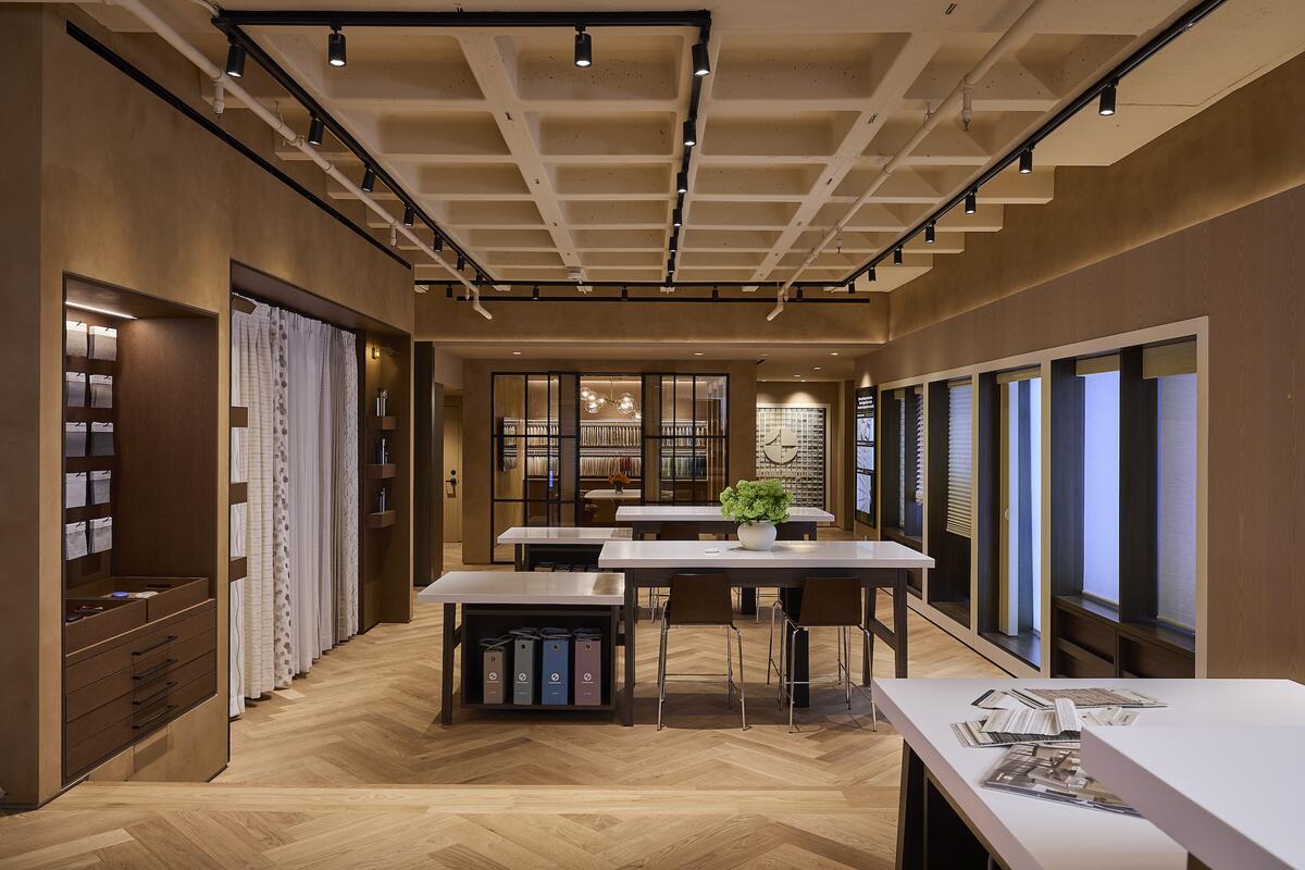 The 1,950-square-foot showroom houses an assortment of the brand’s blinds, shades, shutters and drapery