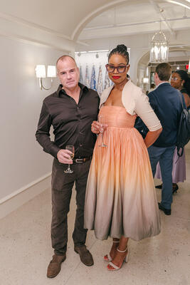 Michael Saven of Michael Louis Interior Design with Thibaut’s Tamiko Hargrove
