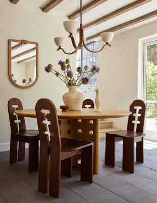 Reika round dining table, Rivas dining chair