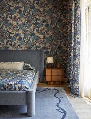 Sarah Sherman Samuel’s newest hand-drawn pattern, Garden Walk, delivers elegant whimsy; available for drenching