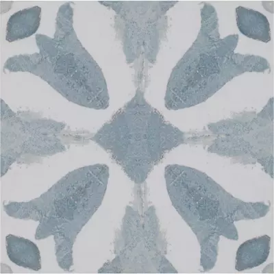 Laura Park La Fleur Aegean Blue 6-by-6-inch porcelain wall and floor tile (684358)